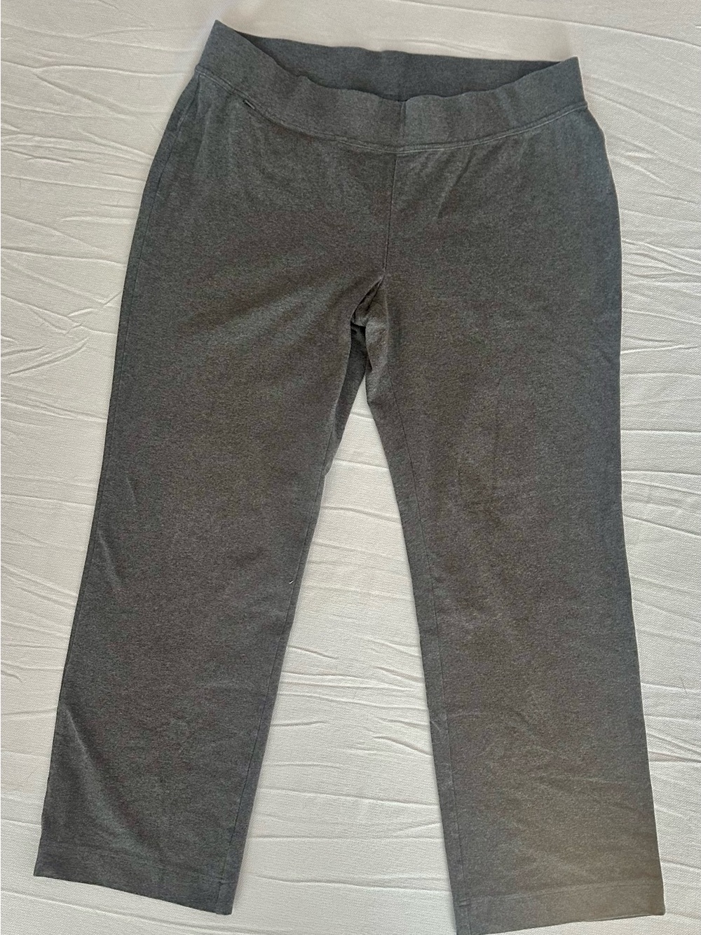 Lands’ End Charcoal Gray Elastic Waist Knit Pants 1X (16W-18W)